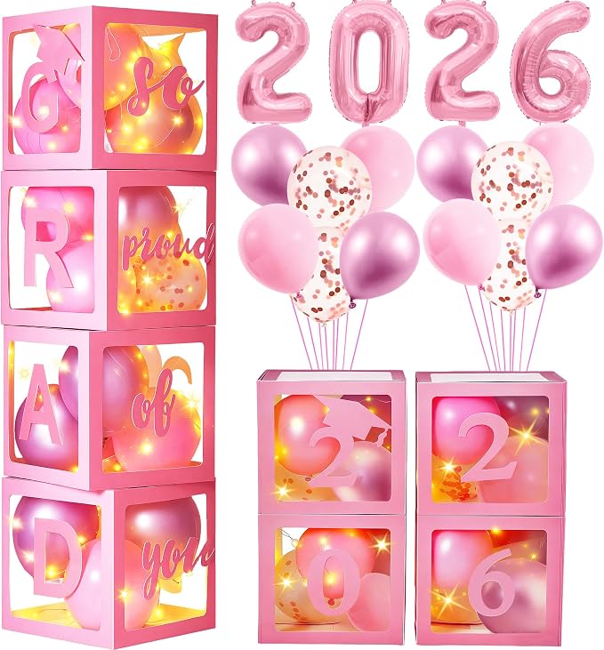 AYGXU Graduation decorations class of 2026 pink- Graduation Decorations by AYGXU