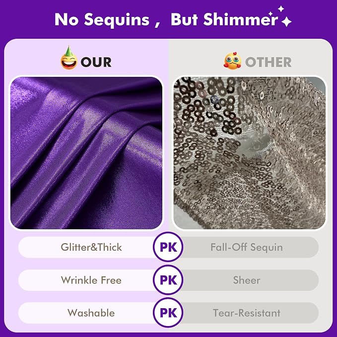 50x10ft Shimmer Purple Sequin Backdrop Curtain - Image 4