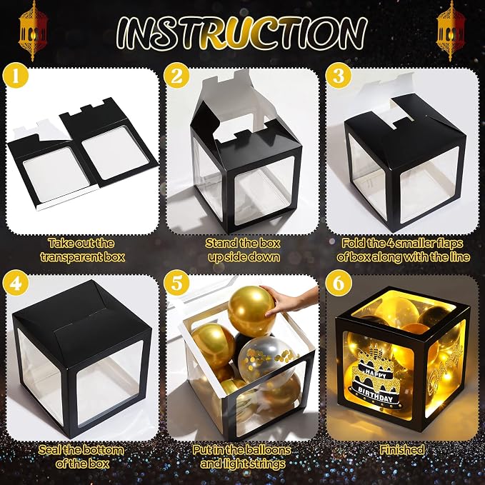 Funrous 51 Pcs Gold and Black Birthday Party Decorations - Image 2