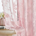 Baby Pink Lace Curtains 72 Inch Length 2 Panels Set by SEEKRIGHTHomeDecor