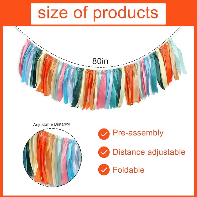 Colorful Satin Ribbon Tassel Banner - Image 2