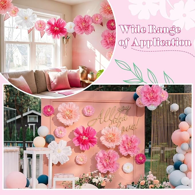 TaoBary Large Colorful Tissue Paper Flowers Giant Fiesta Paper Pom Poms - Image 7
