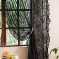 Deeprove Black Lace Curtains 63 Inch Length Set of 2 Panels Pair by Deeprove