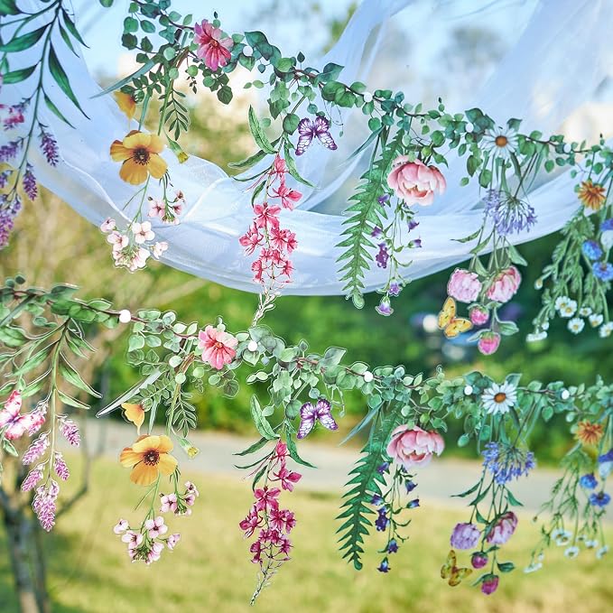 SUNBEAUTY Wildflower Banner 2 Pcs Waterproof Garland 2-Sided Printed Garden - Image 5