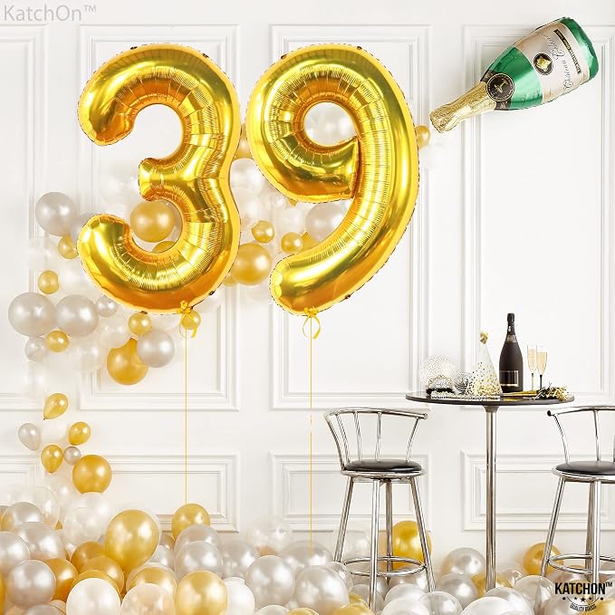 KatchOn Gold 39 Balloon Number 40 Inch, 39 Birthday Decorations | Gold 39 - Image 9