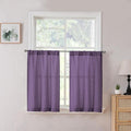 Tollpiz Linen Tier Curtain Rod Pocket Semi Sheer Half Kitchen Curtains Burlap by Tollpiz
