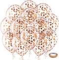 Bezente Rose Gold Confetti Latex Helium Balloons 60 Pack 12 inch | Rose Gold by Bezente