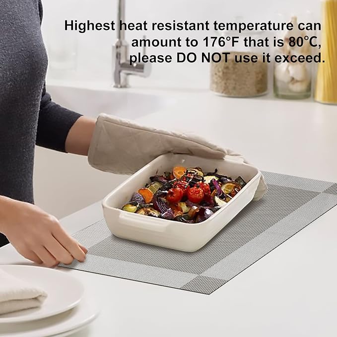 Aofmee Placemats Set of 4, Heat Resistant Place Mats, Washable Durable PVC - Image 3