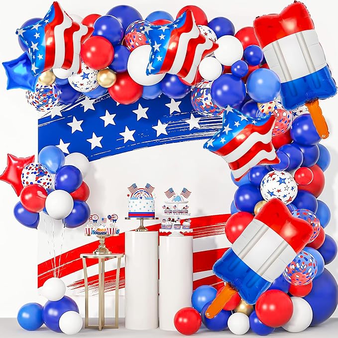 5 Pcs Patriotic 4th of July Balloons Set - Image 3