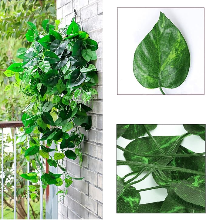 360 Feet 48 Pack Fake Greenery Hanging Garland, Ivy Leaf Plants, Vine Leaves - Image 2