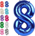 Navy Blue Number 8 Balloon 40 inch, 8th Birthday Party Balloons Decorations | by Upgesy