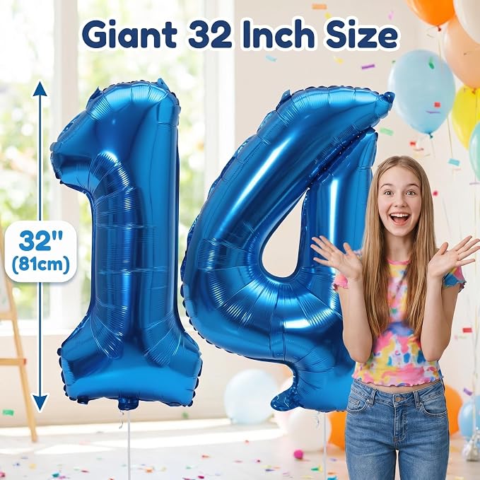 Number 14 Balloon Foil Mylar Balloons - Image 4