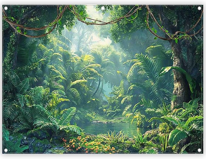 Fabric 8x6ft Jungle Forest Photography Backdrop Rainforest Banner | Tropical by ZTHMOEBACKDROP