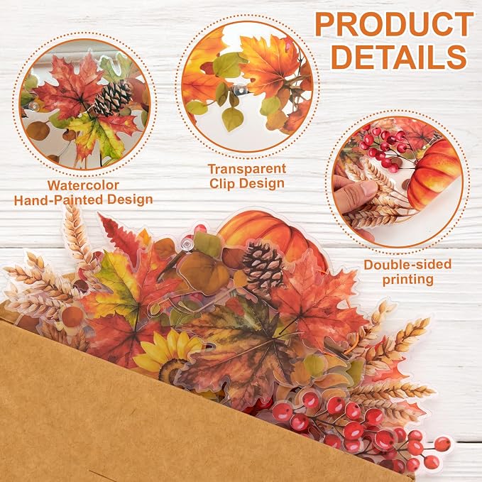 19.6 Ft Fall Garland 2-Sided Printing Autumn Harvest Maple Leaf Banner | - Image 4