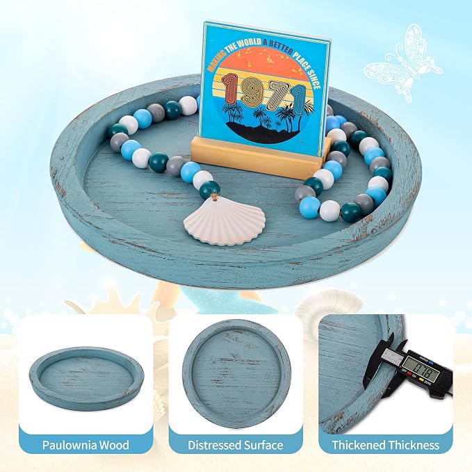 Hanobe Coastal Decorative Tray, Farmhouse Plate - Image 6