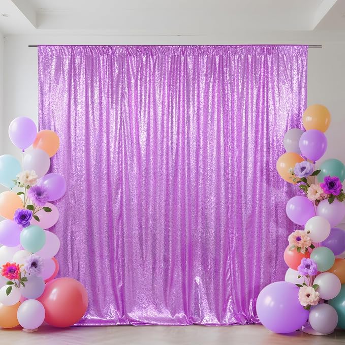 SquarePie 10x10ft Lavender Sequin Backdrop, High Density Non-Transparent - Image 3