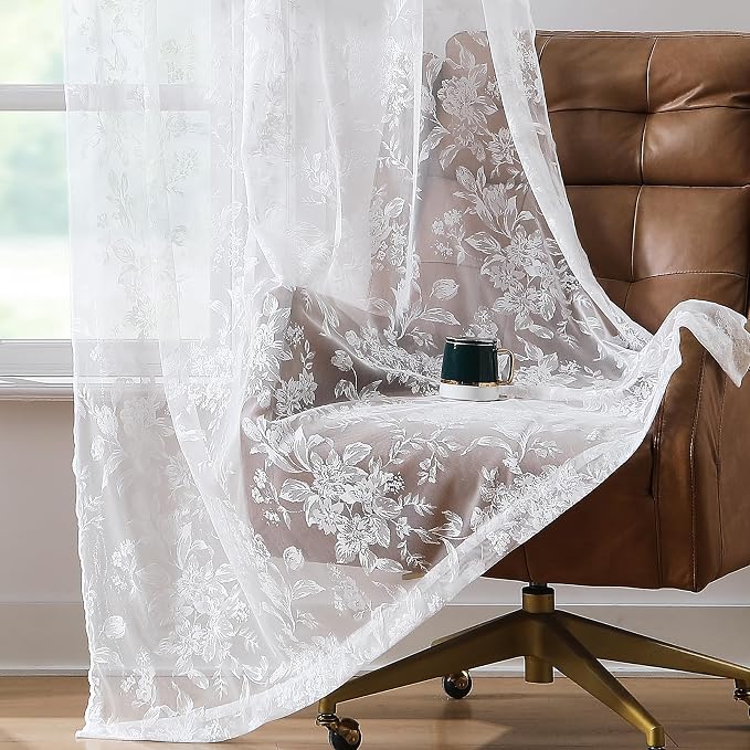 Treatmentex White Lace Curtains by Treatmentex