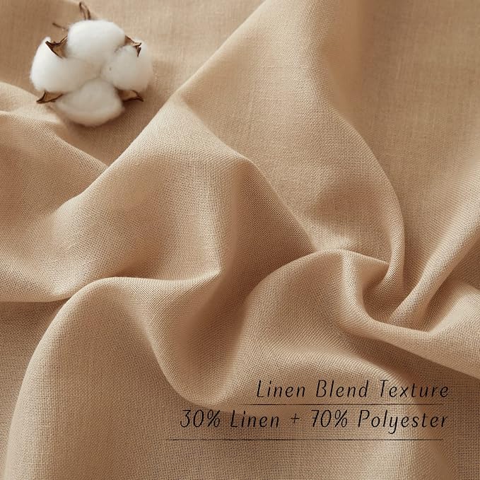 NICETOWN Linen Curtains for Windows 90 inch Long, Grommet Semi Sheer Vertical - Image 6