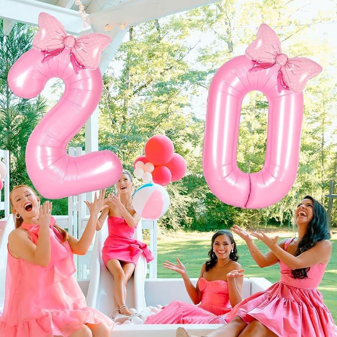 Pink Coquette Birthday Decorations 37 Balloon Numbers - Image 6