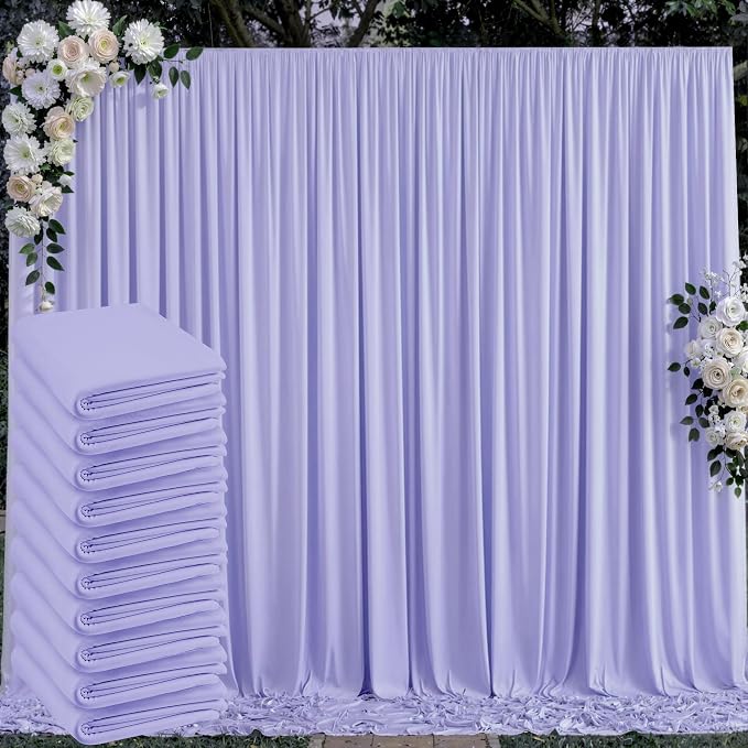 50 ft x 10 ft Wrinkle Free Lavender Backdrop Curtain by Outpain