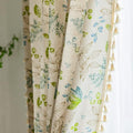 ENJOYBRIDAL Leaf Curtains 96 Inch Length 2 Panels Tassel Boho Semi Sheer Drapes by ENJOYBRIDAL