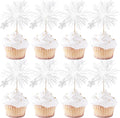 30 PCS Foil Firework Cupcake Toppers Snowflake Cupcake Picks Birthday Cupcake by ZHUOWEISM