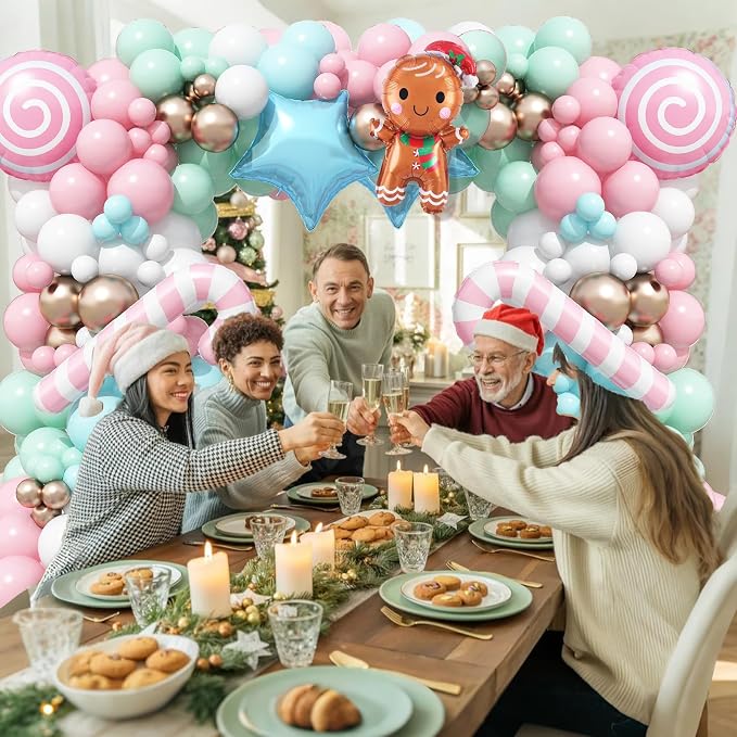 Christmas Balloon Garland Arch Kit, Nutcracker Balloon Pastel Pink Green - Image 4
