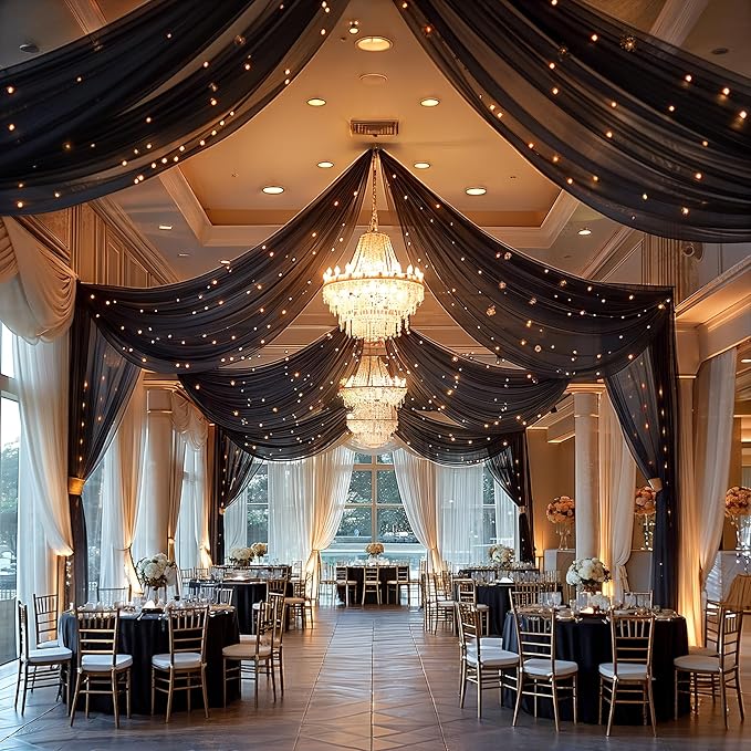 6 Panels Black Ceiling Curtains - Image 8