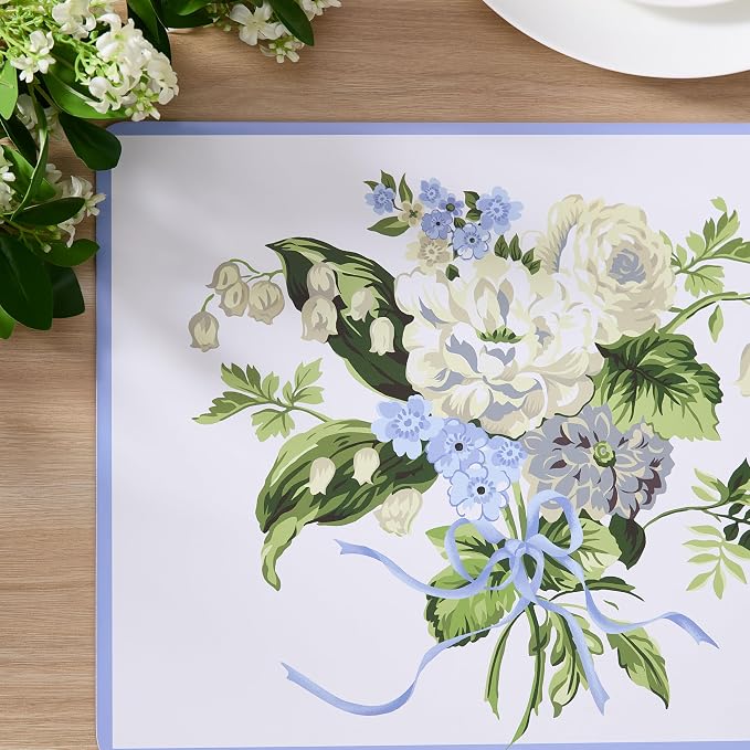 Laura Ashley Cork Placemats, 16 x 12-inch, Lily of the Valley | Ideal - Image 6