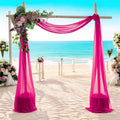 MDS Halloween Chiffon Draping Fabric - 2 Panel, 30" Wide x 30ft Long - Sheer Spooky Arbor & Canopy Drapery for Haunted House Backdrops, Party Ceilings, DIY Costumes & Themed Events - Hot Pink