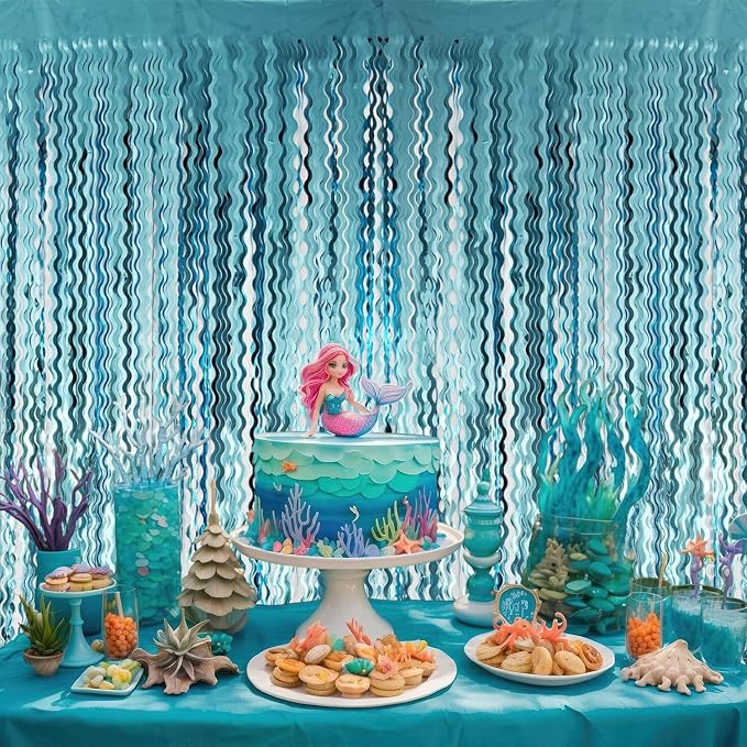 GOER 6.4 ft x 6.5 ft Metallic Tinsel Foil Fringe Curtains, Graduation - Image 5