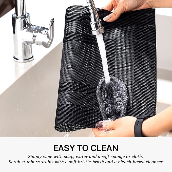 LEXMORE Placemats Set of 4 Vinyl/Plastic Woven Place Mats - Image 4
