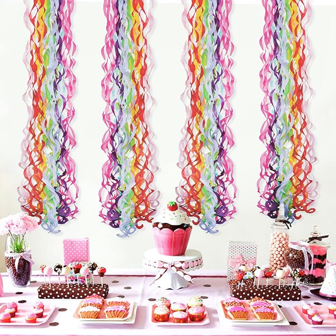 52IN 10PCS Rainbow Swirls Tassel Hanging Garland Party Decorations - Image 3