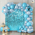 Shimmer Wall Backdrop Lake Blue Wall Panels 12Pcs Square Sequin Shimmer Wall by KateBackdropforPhotography