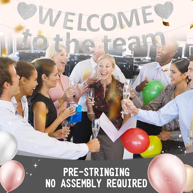 Pre-Strung Glitter Welcome to the Team Banner Welcome Banner Welcome Decorations - Image 6