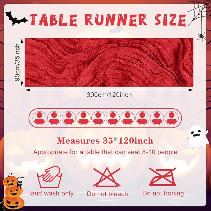 6 Pack Cheesecloth Table Runner 10Ft Christmas Gauze Boho Table Runners - Image 2