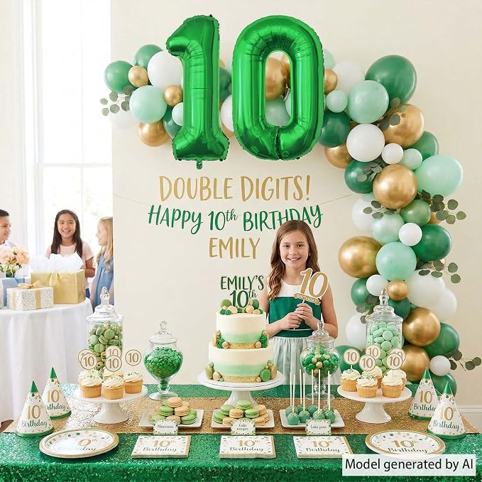 Green Number 0 Balloon 40 Inch, Shiny Foil Numeral - Image 6