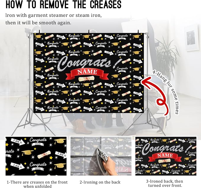 Custom Graduation Backdrop, 2026 Personalized Congrats Grad Photography - Image 5
