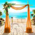 MDS Halloween Chiffon Draping Fabric - 2 Panel, 30" Wide x 20ft Long - Sheer Spooky Arbor & Canopy Drapery for Haunted House Backdrops, Party Ceilings, DIY Costumes & Themed Events - Orange