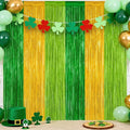 Green Gold Light Gold Fringe Curtain Party Streamers 2Pack 3.3 x 8.3 Ft Foil by UWPVOWSR