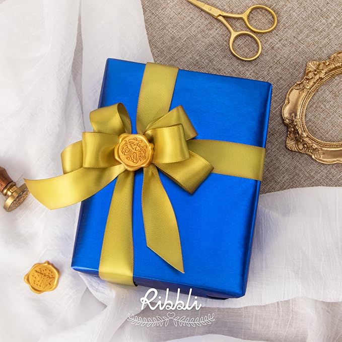 Ribbli Gold Double Faced Satin Ribbon, 1” x Continuous 25 Yards, Use - Image 2