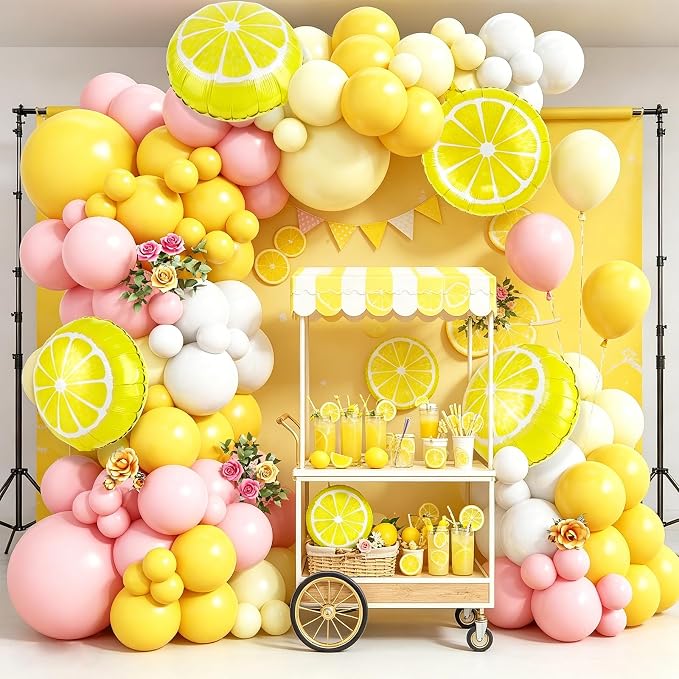 Lemon Balloon Arch Garland, Lemonade Party Main Squeeze Bridal Shower - Image 2