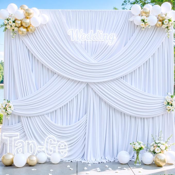 8 Panels White Backdrop Curtains - Image 5