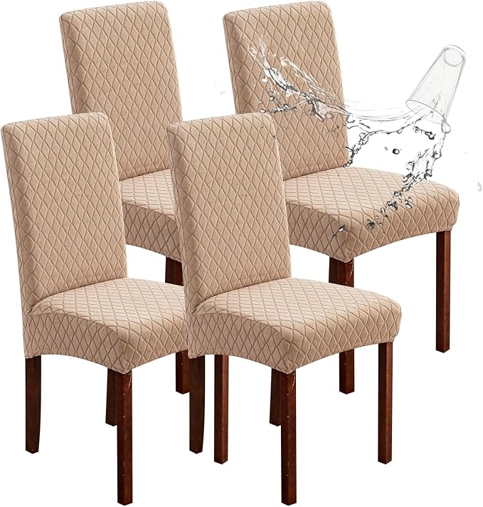 Waterproof Dining Chair Covers Set of 4 Parsons Chair Slipcovers | Double by Genina