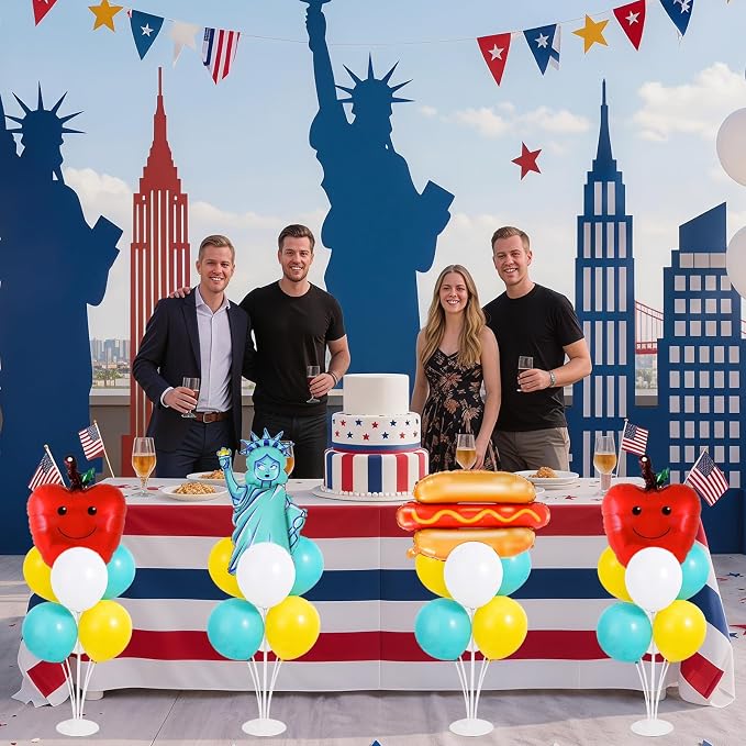 4 Sets New York Party Decorations Balloons Stand Kit - Image 7
