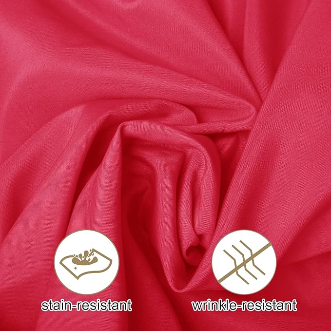 Ascoza 2pack 70 Inch Red Round Tablecloth in Washable Polyester Fabric for Wedding/Banquet/Restaurant/Parties…