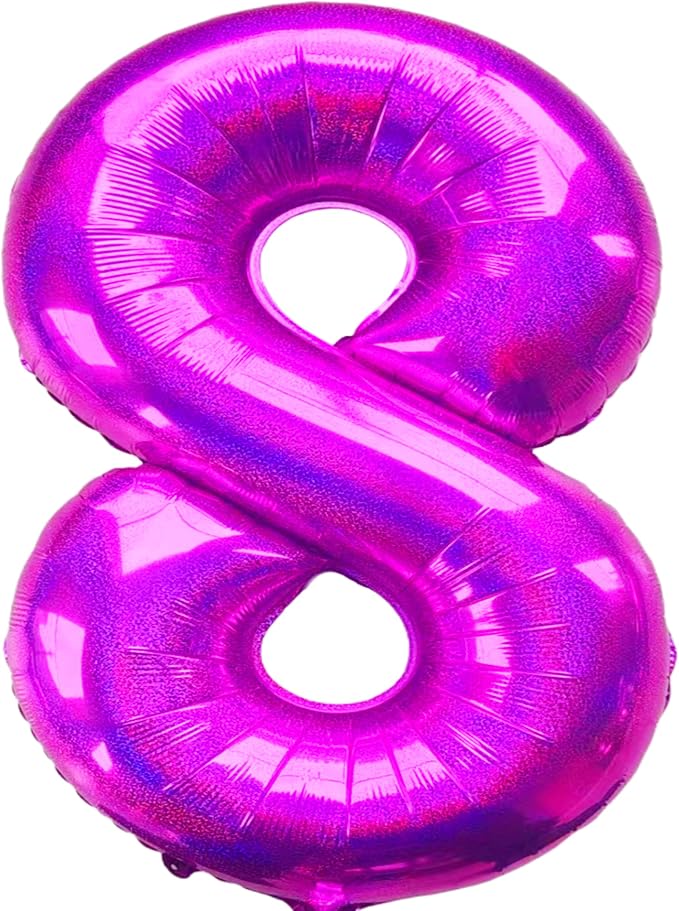 Jonhamwelbor 40 Inch Hot Pink Number 8 Foil Mylar Balloon | Laser, Giant Balloon by Jonhamwelbor