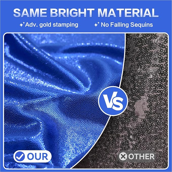 gogoparti 10x10FT Sapphire Blue Sequin Backdrop Curtain - Image 2