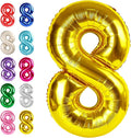 Helium Foil Gold Number 8 Balloon 40 Inch, Mylar Eight Numbers 8 18 28 38 48 58 by Upgesy