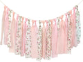 Pink Floral Tsaasel Garland for Wedding Spring Tea Party Haning Chiffon Tassel by Mybbshower